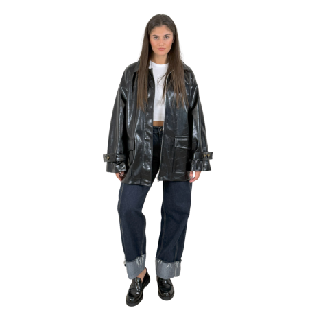 VICTORIA: trench corto in ecopelle con cintura | Vicine a ME