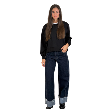 ZOE: felpa basic in cotone girocollo donna | Vicine a ME