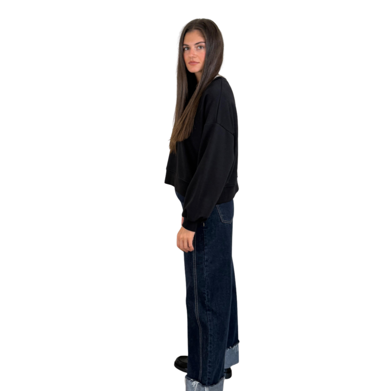 ZOE: felpa basic in cotone girocollo donna | Vicine a ME