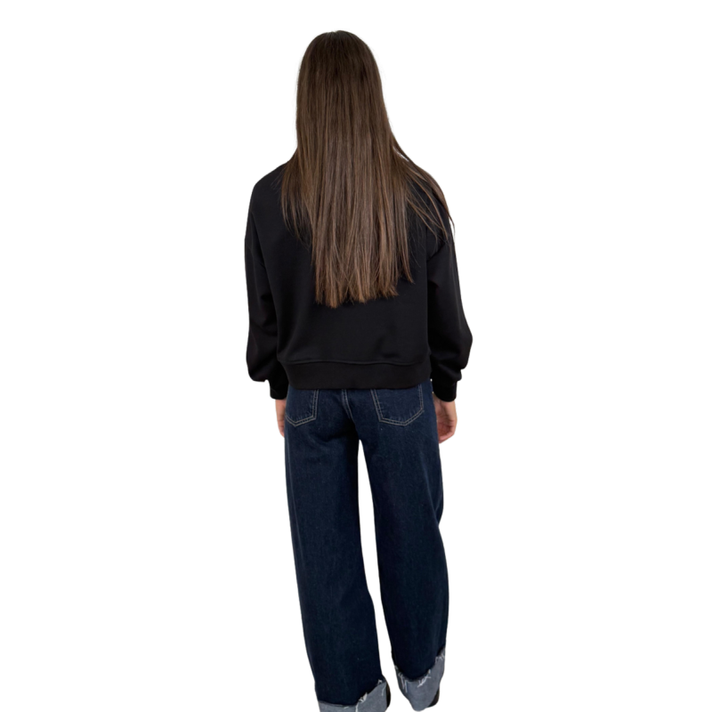 ZOE: felpa basic in cotone girocollo donna | Vicine a ME