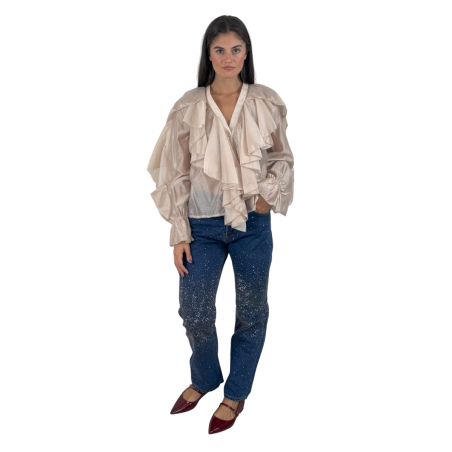 NEVE: camicia donna con volant e scollo a V | Vicine a ME