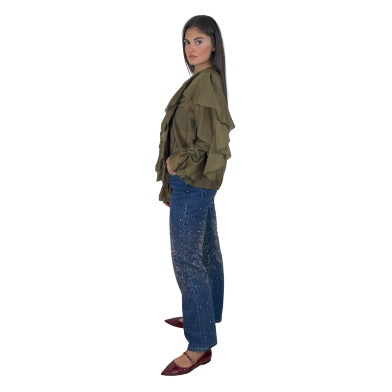 NEVE: camicia donna con volant e scollo a V | Vicine a ME
