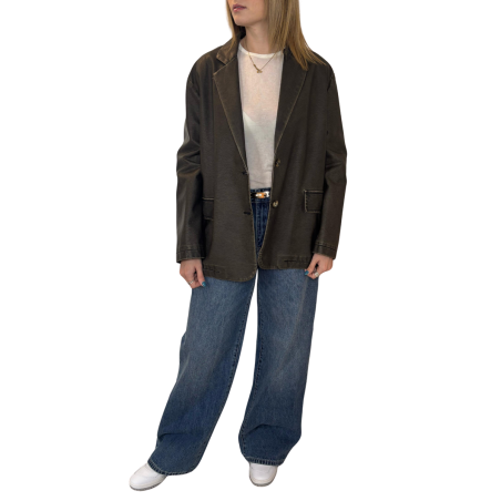 MELY: giacca oversize in ecopelle effetto vintage | Vicine a ME