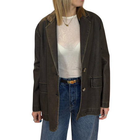 MELY: giacca oversize in ecopelle effetto vintage | Vicine a ME
