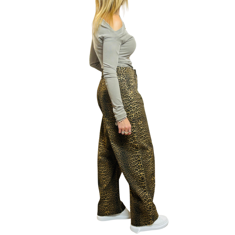 BENEDETTA: pantalone leopardato vita alta