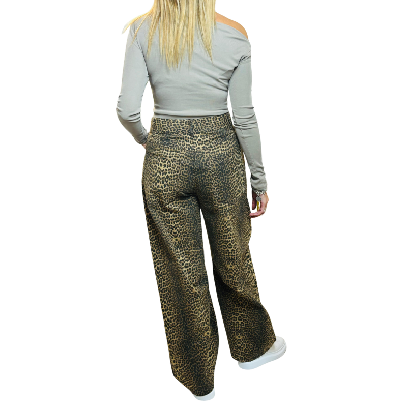 BENEDETTA: pantalone leopardato vita alta