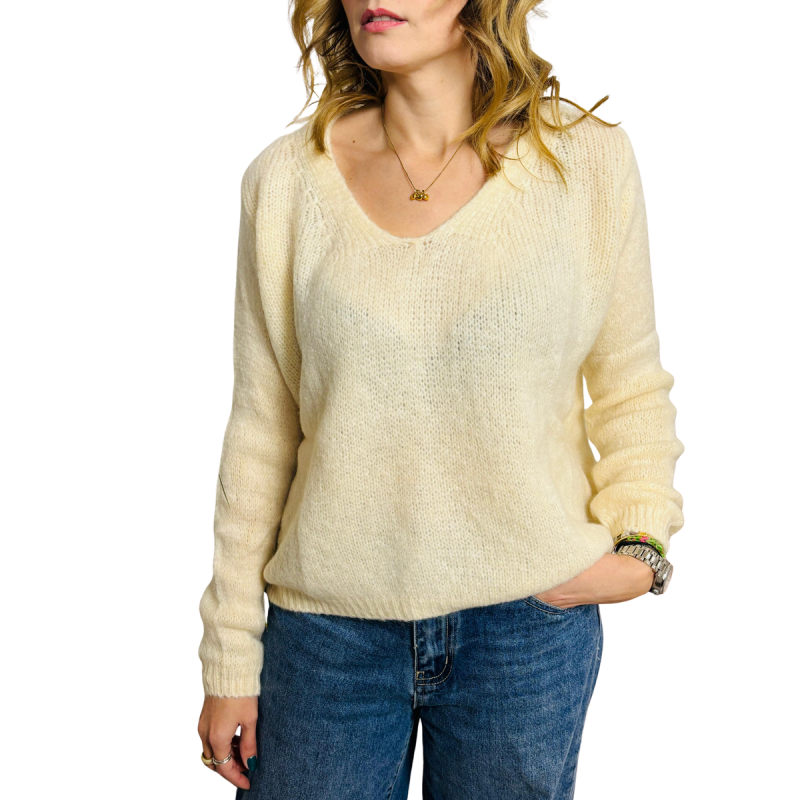 ANASTASIA: maglione misto mohair con scollo a V | Vicine a ME