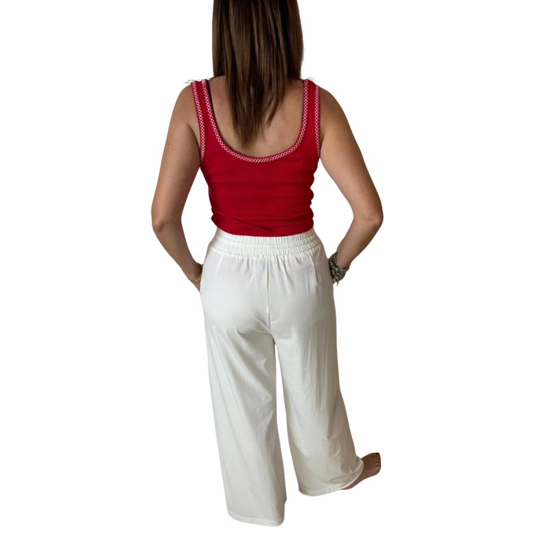 ANGELA: pantalone a gamba larga con tasche, fit morbido e vita alta con laccio | Vicine a ME