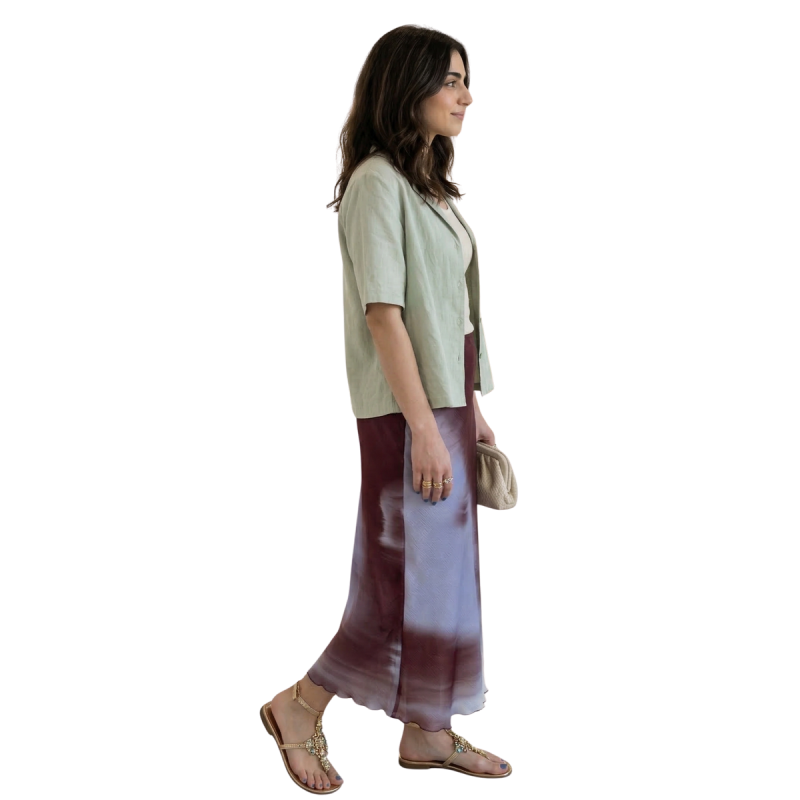 SABRINA: gonna svasata effetto chiffon elegante | Vicine a ME
