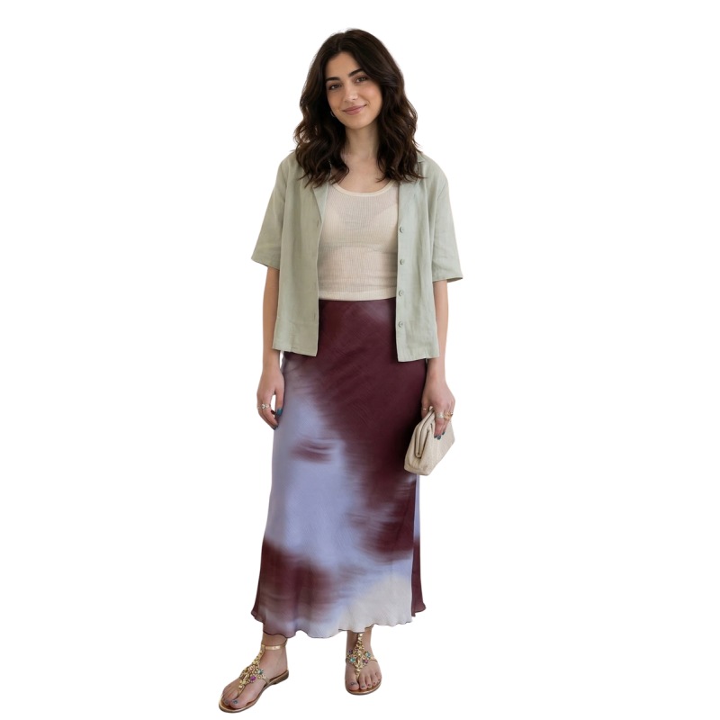 SABRINA: gonna svasata effetto chiffon elegante | Vicine a ME