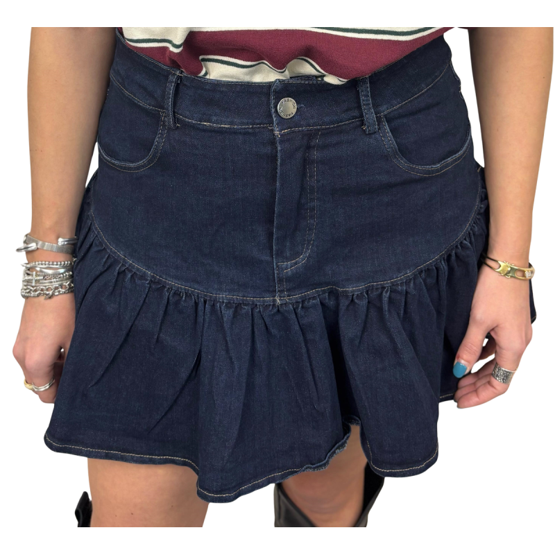 NADIA: gonna denim con peplum e tasche | Vicine a ME