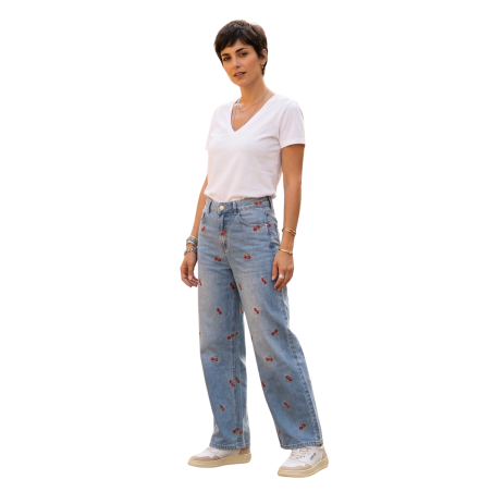 TECLA: t-shirt donna scollo V in cotone | Vicine a ME