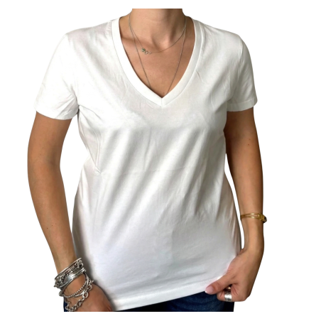 TECLA: t-shirt donna scollo V in cotone | Vicine a ME