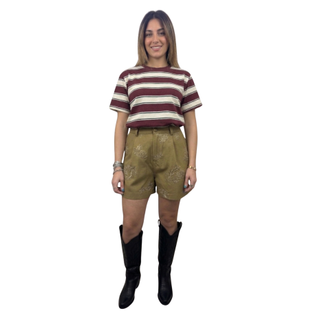 CELINE: shorts donna cotone con ricami floreali | Vicine a ME