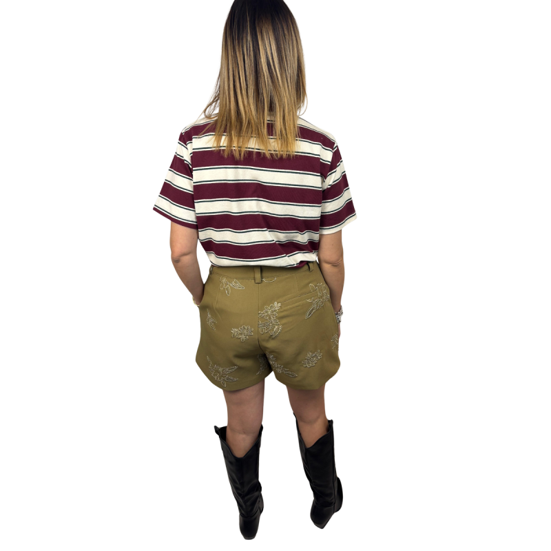 CELINE: shorts donna cotone con ricami floreali | Vicine a ME