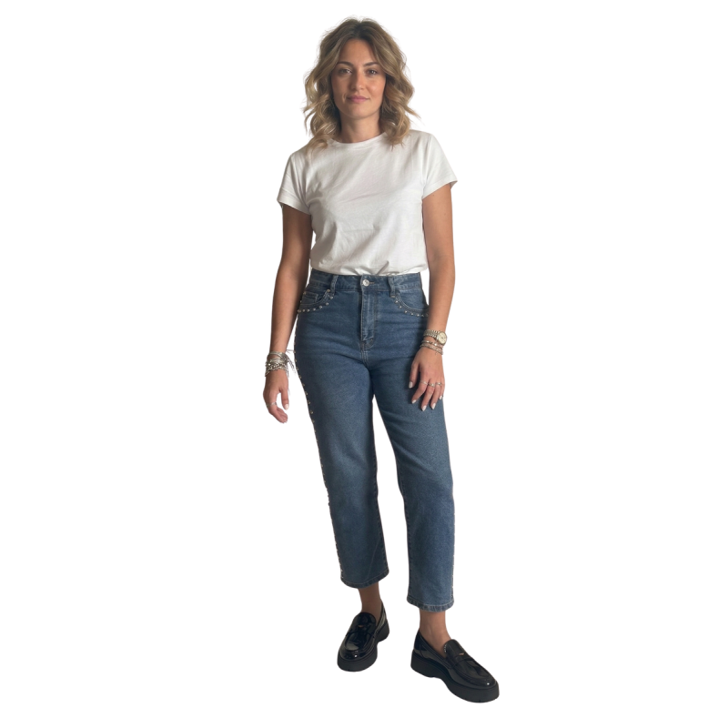 FEDERICA: jeans mom fit donna con tasche laterali | Vicine a ME