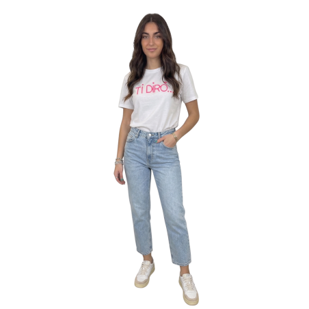 ELVA: t-shirt donna cotone con scritta TI DIRÒ | Vicine a ME