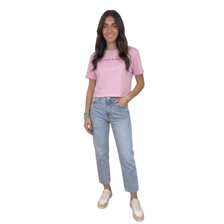 SOLEA: t-shirt donna cotone con scritta Powered by ormoni | Vicine a ME