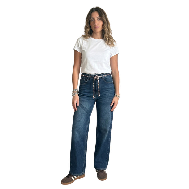 CLAUDIA: jeans palazzo donna vita alta denim | Vicine a ME