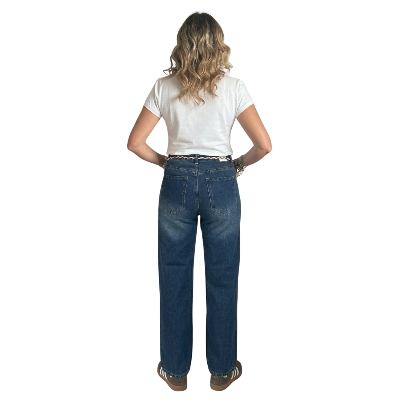 CLAUDIA: jeans palazzo donna vita alta denim | Vicine a ME