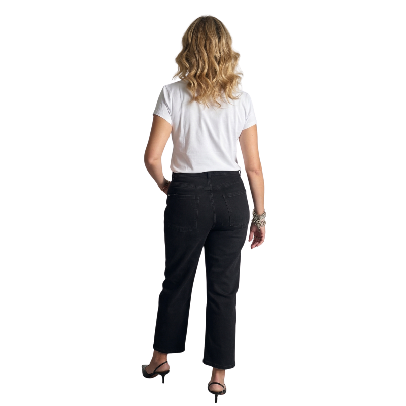 GIORGIA: jeans boyfriend donna neri elasticizzati | Vicine a ME