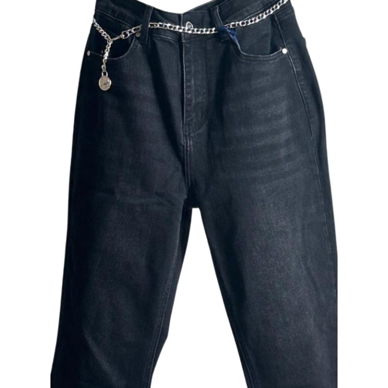 GIORGIA: jeans boyfriend donna neri elasticizzati | Vicine a ME