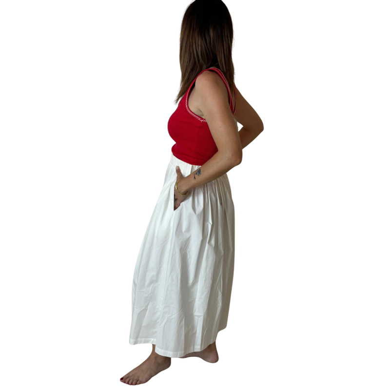 MARY: gonna lunga donna cotone ampia con pieghe | Vicine a ME