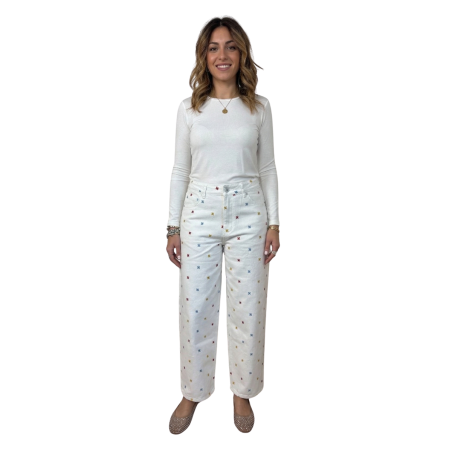 LIVIA: jeans mom fit donna in cotone stampa | Vicine a ME