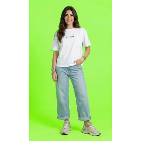 ANTEA: t-shirt crop donna cotone con dettagli fluo | Vicine a ME