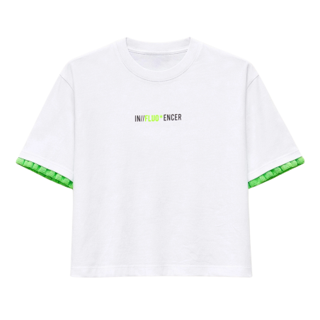 ANTEA: t-shirt crop donna cotone con dettagli fluo | Vicine a ME