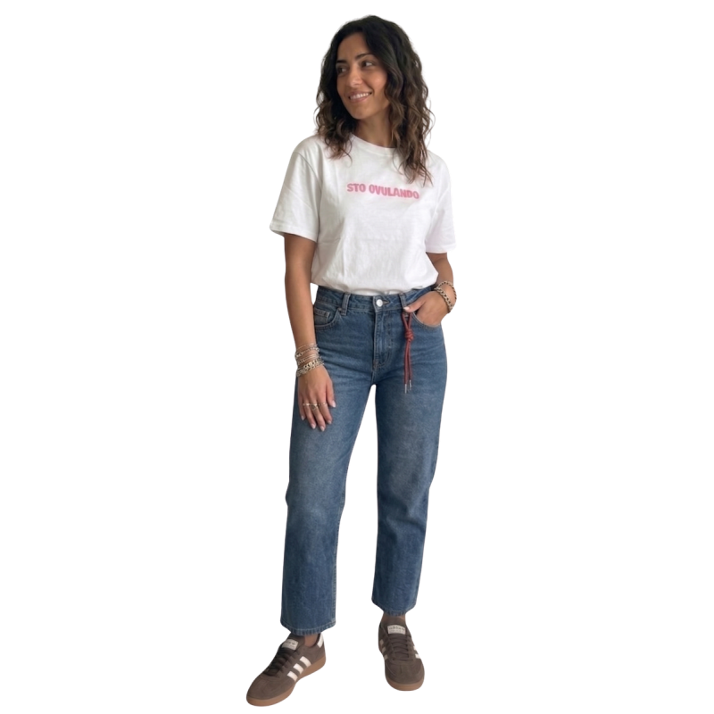 FIAMMA: t-shirt donna cotone con stampa lettering | Vicine a ME