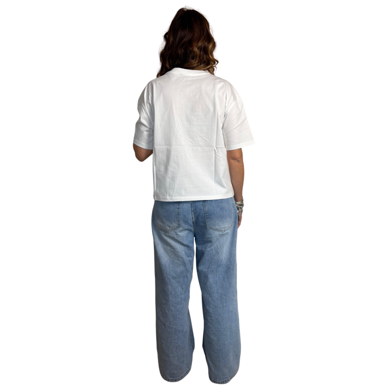 FIAMMA: t-shirt donna cotone con stampa lettering | Vicine a ME