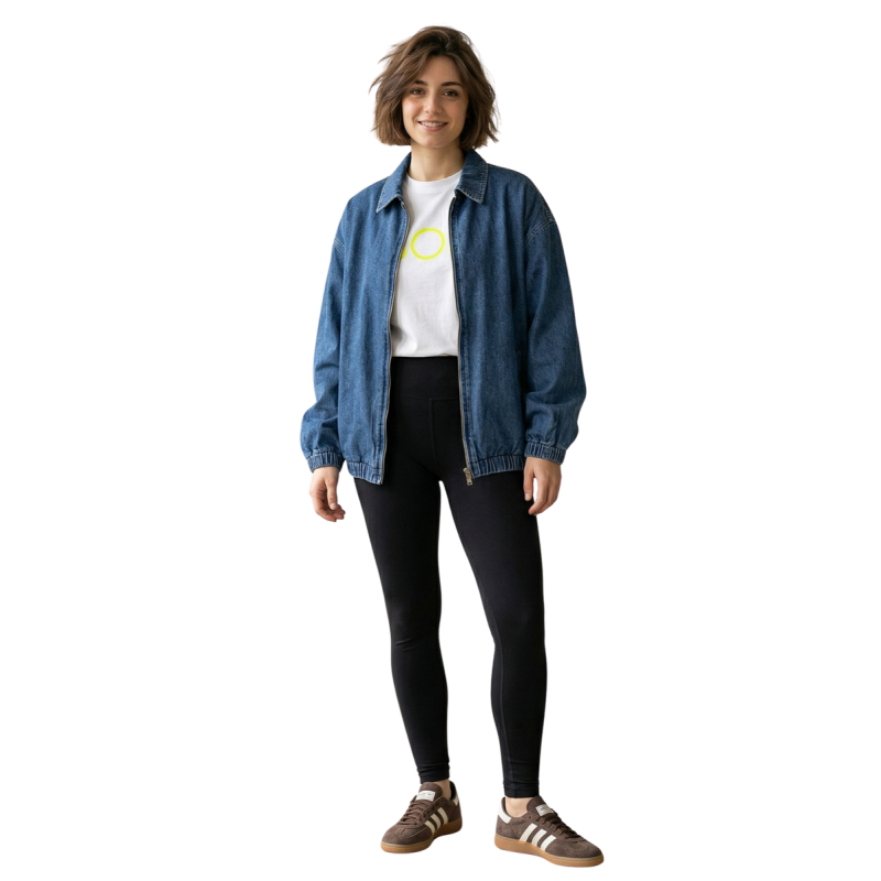 CLOTILDE: giacca denim oversize donna con zip | Vicine a ME