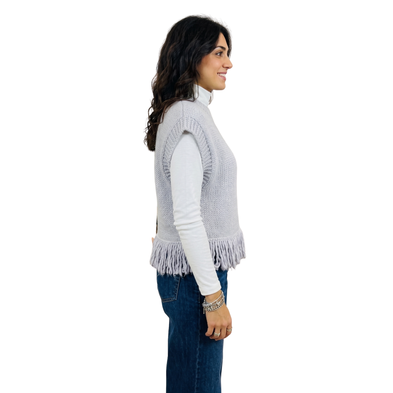 EVA: maglione smanicato donna con frange | Vicine a ME