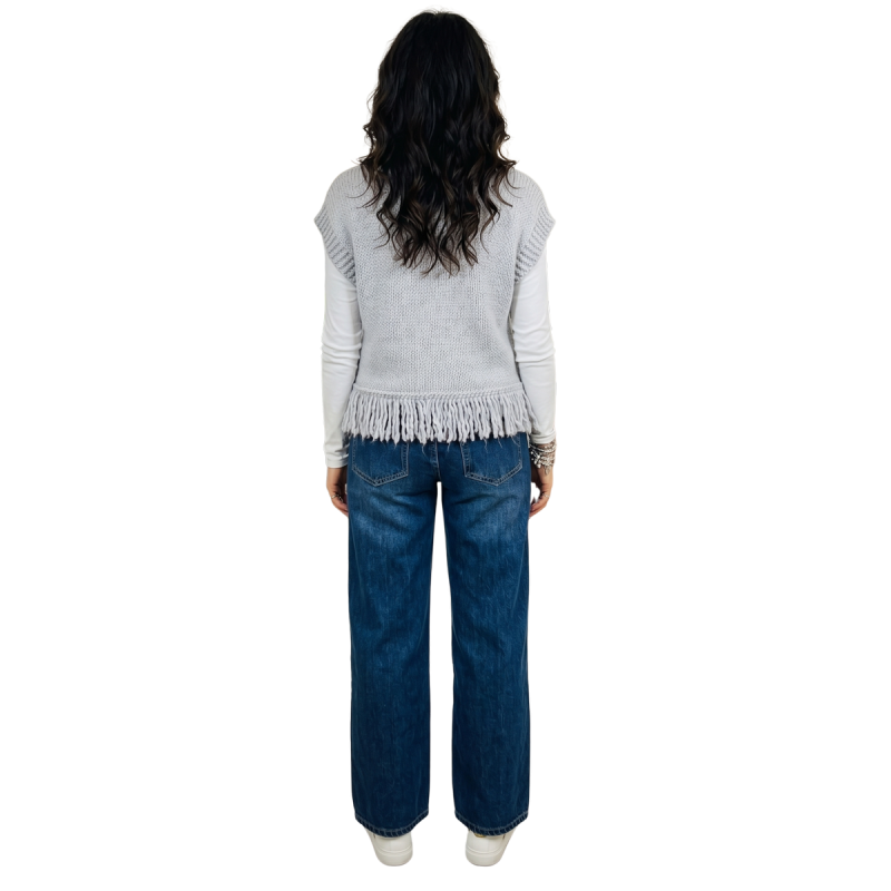 EVA: maglione smanicato donna con frange | Vicine a ME