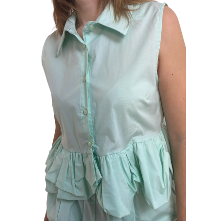 CAMELIA: camicia cropped con balza in cotone | Vicine a ME