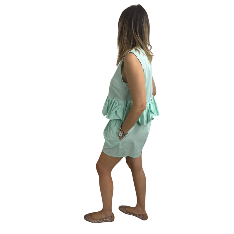 CAMELIA: camicia cropped con balza in cotone | Vicine a ME