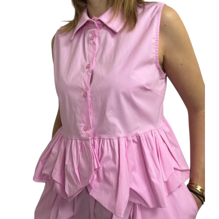 CAMELIA: camicia cropped con balza in cotone | Vicine a ME