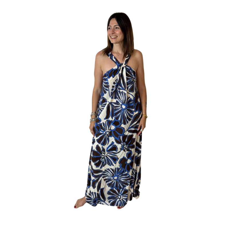 LILIANA: abito lungo halter con stampa | Vicine a ME