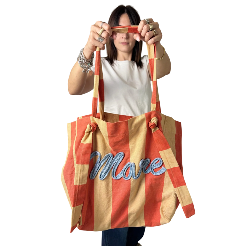 MARE: maxi borsa mare a righe in cotone | Vicine a ME