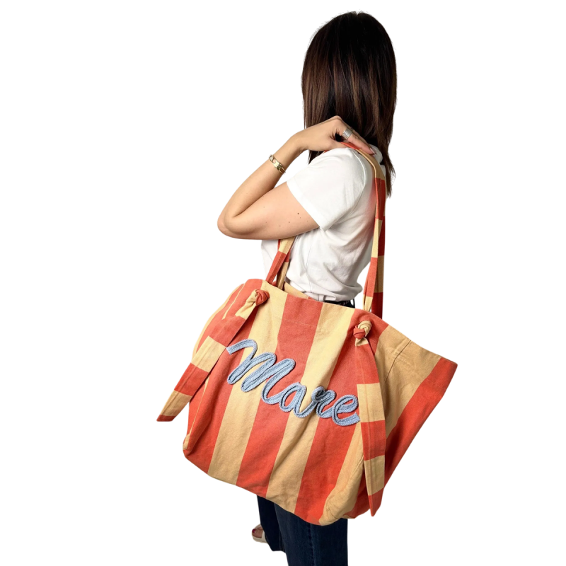 MARE: maxi borsa mare a righe in cotone | Vicine a ME
