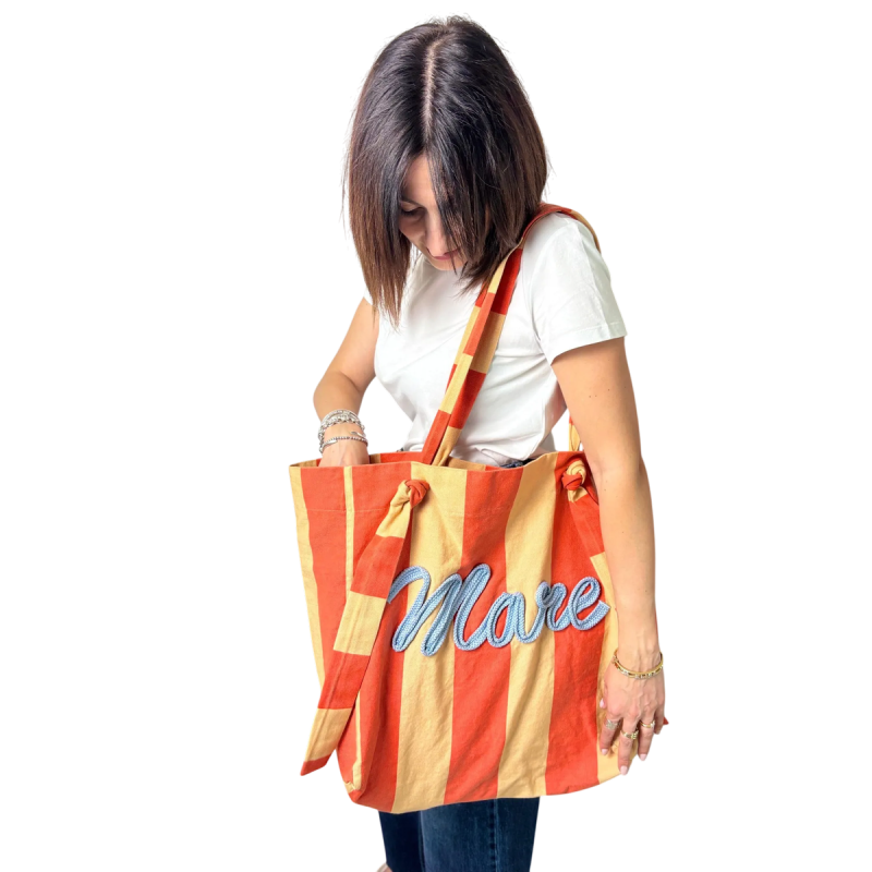 MARE: maxi borsa mare a righe in cotone | Vicine a ME