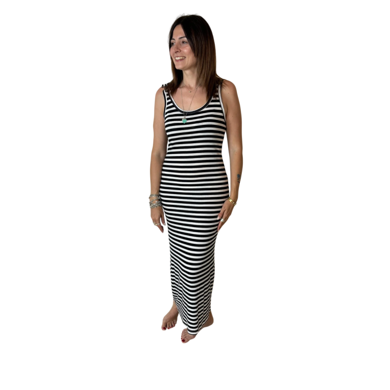 MARINA: abito lungo aderente a righe elasticizzato | Vicine a ME