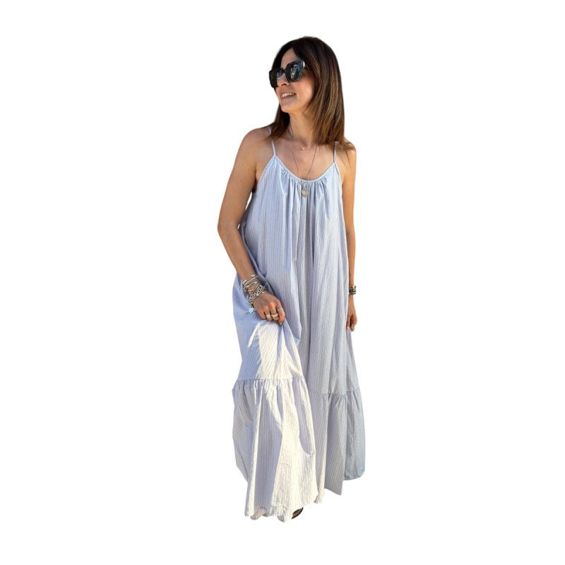 SARA: vestito lungo a righe con spalline sottili | Vicine a ME