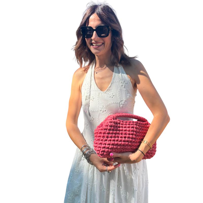 VERA: Borsa clutch intrecciata in cotone Made in Italy