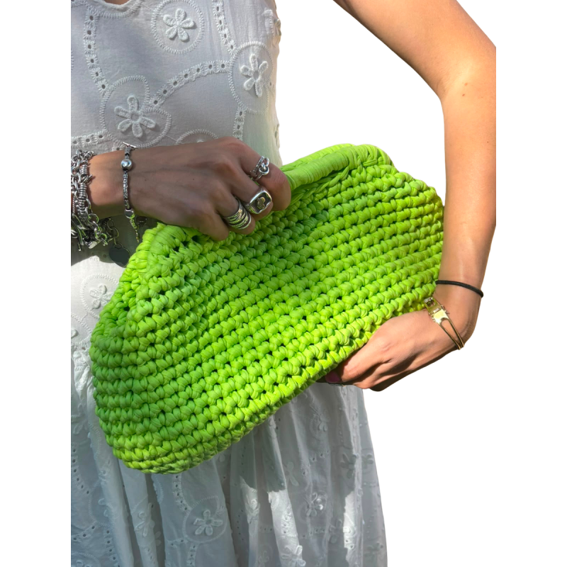 VERA: Borsa clutch intrecciata in cotone Made in Italy