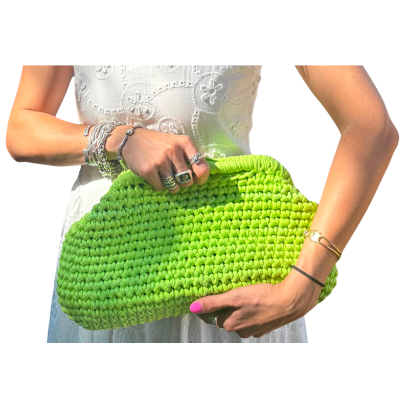 VERA: Borsa clutch intrecciata in cotone Made in Italy