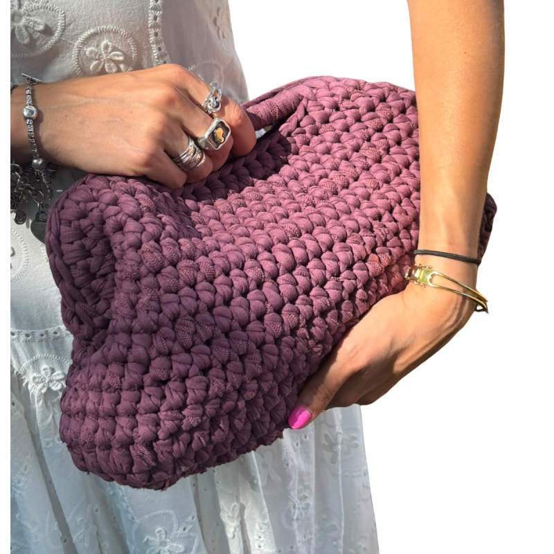 VERA: Borsa clutch intrecciata in cotone Made in Italy