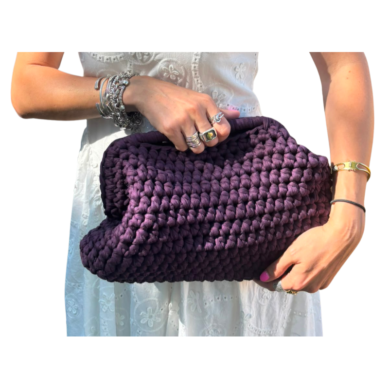 VERA: Borsa clutch intrecciata in cotone Made in Italy
