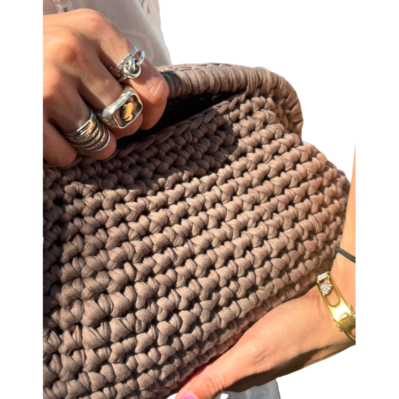 VERA: Borsa clutch intrecciata in cotone Made in Italy